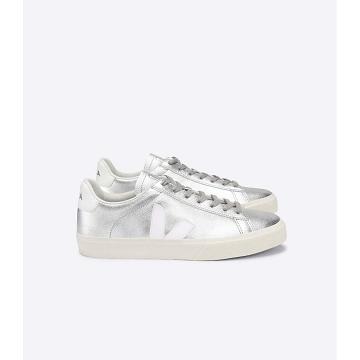 Women's Veja CAMPO CHROMEFREE Low Tops Sneakers Silver | SG 600AHK